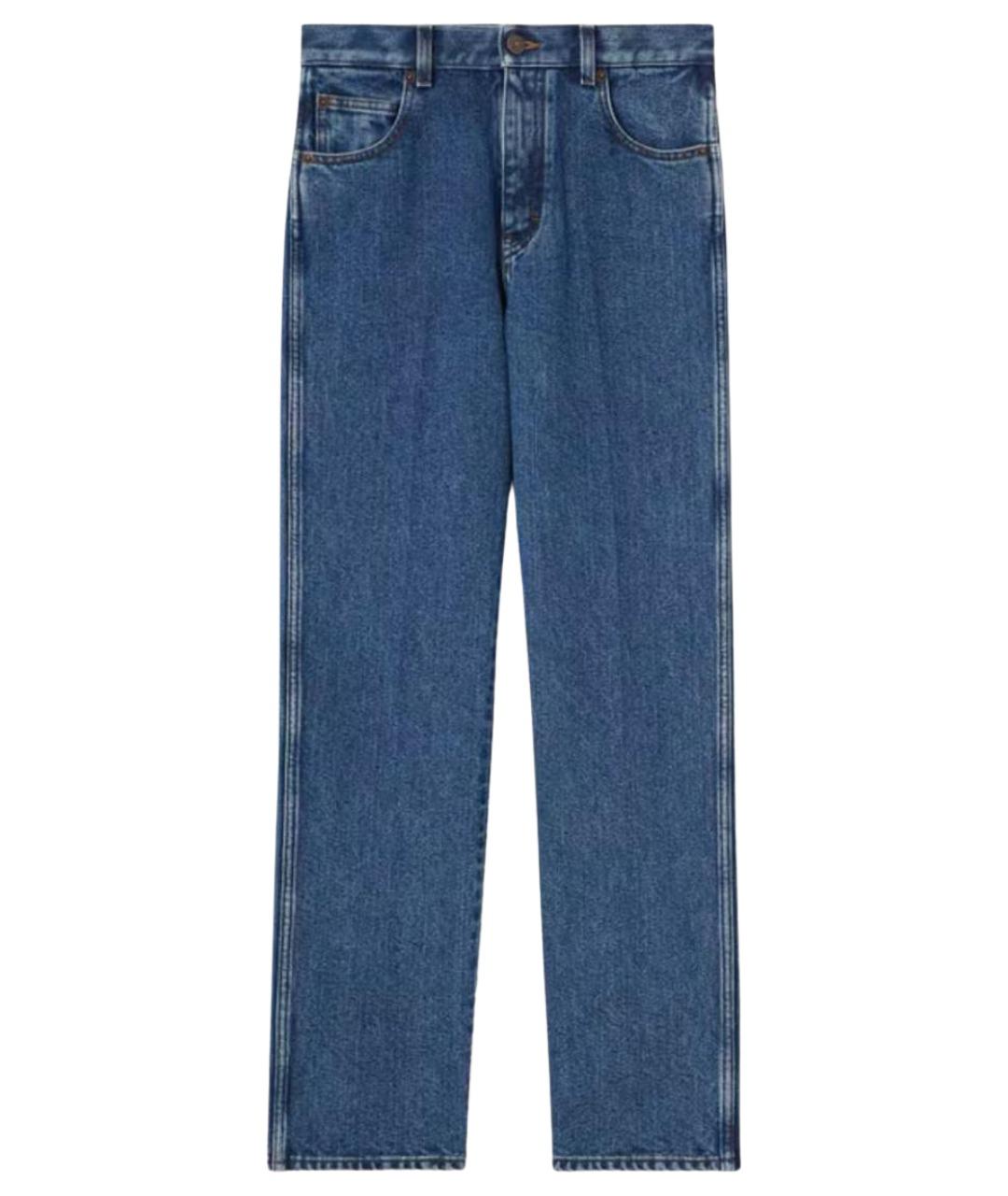 LORO PIANA Синие хлопковые прямые джинсы, фото 1