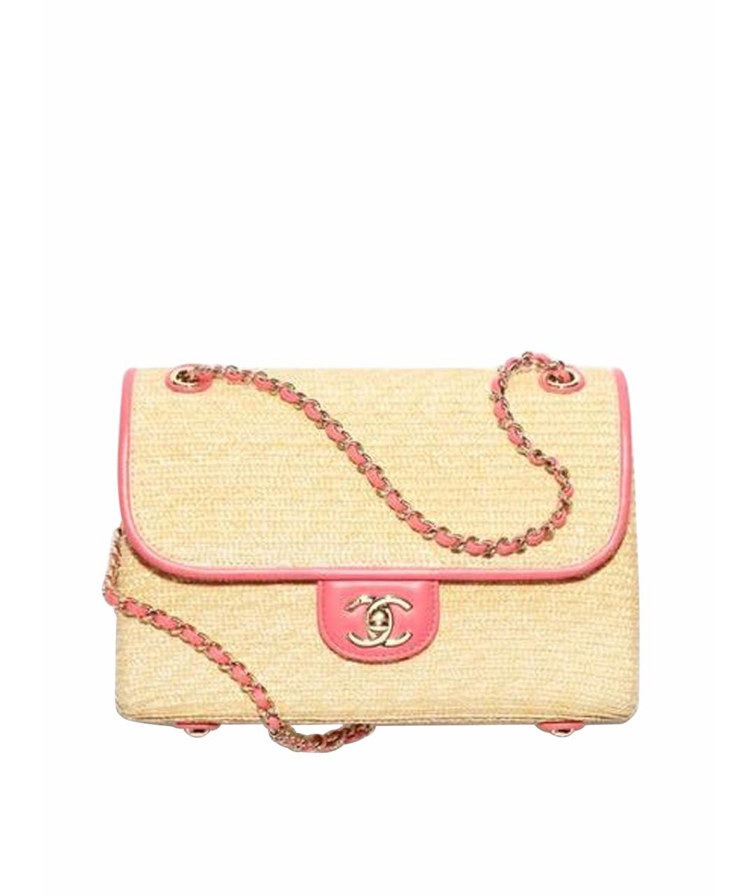 CHANEL Бежевая кожаная сумка через плечо, фото 1