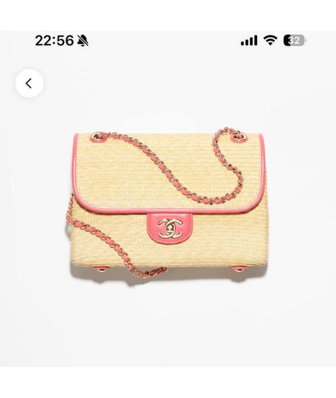 CHANEL Бежевая кожаная сумка через плечо, фото 3