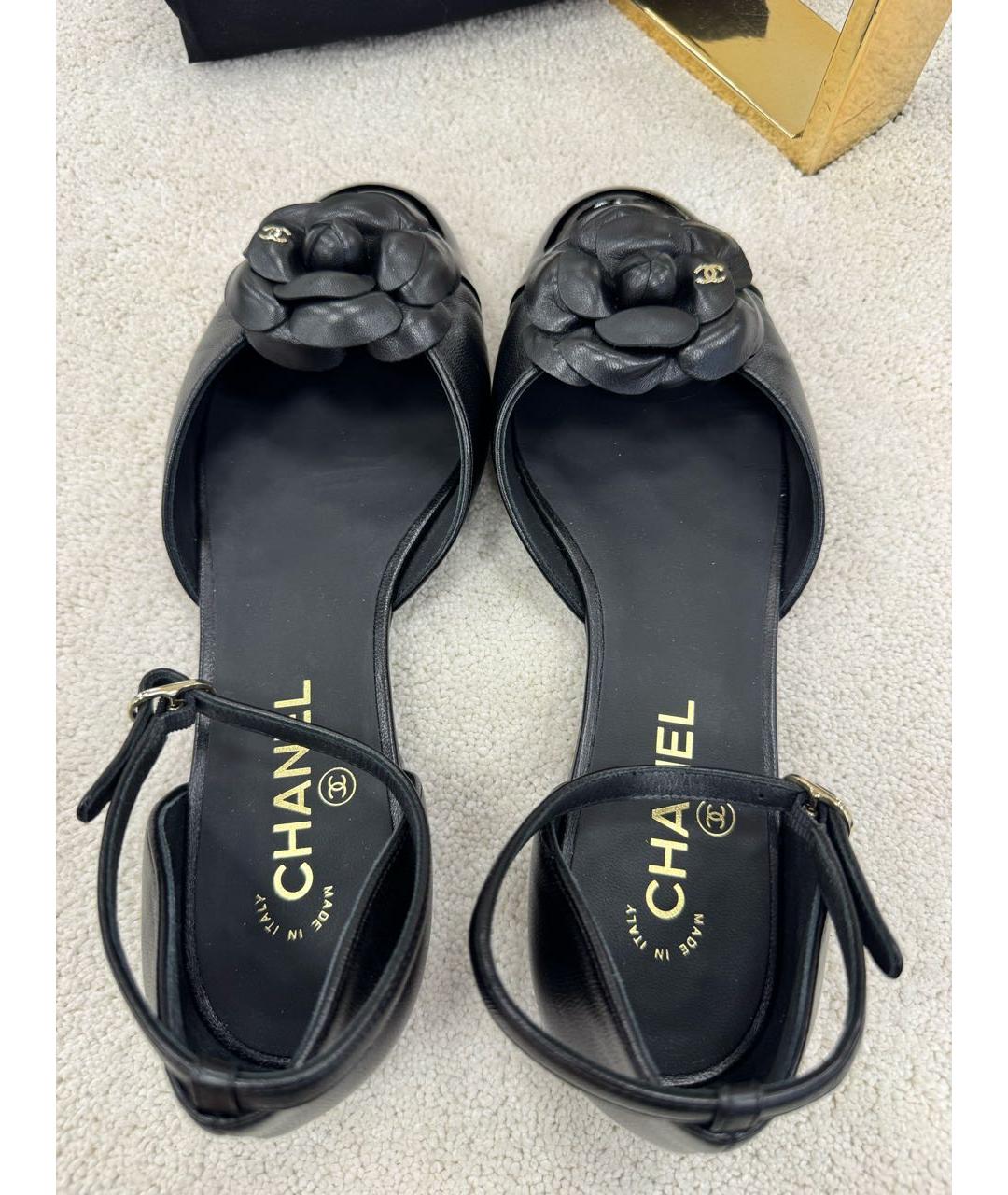 CHANEL Черные кожаные туфли, фото 3
