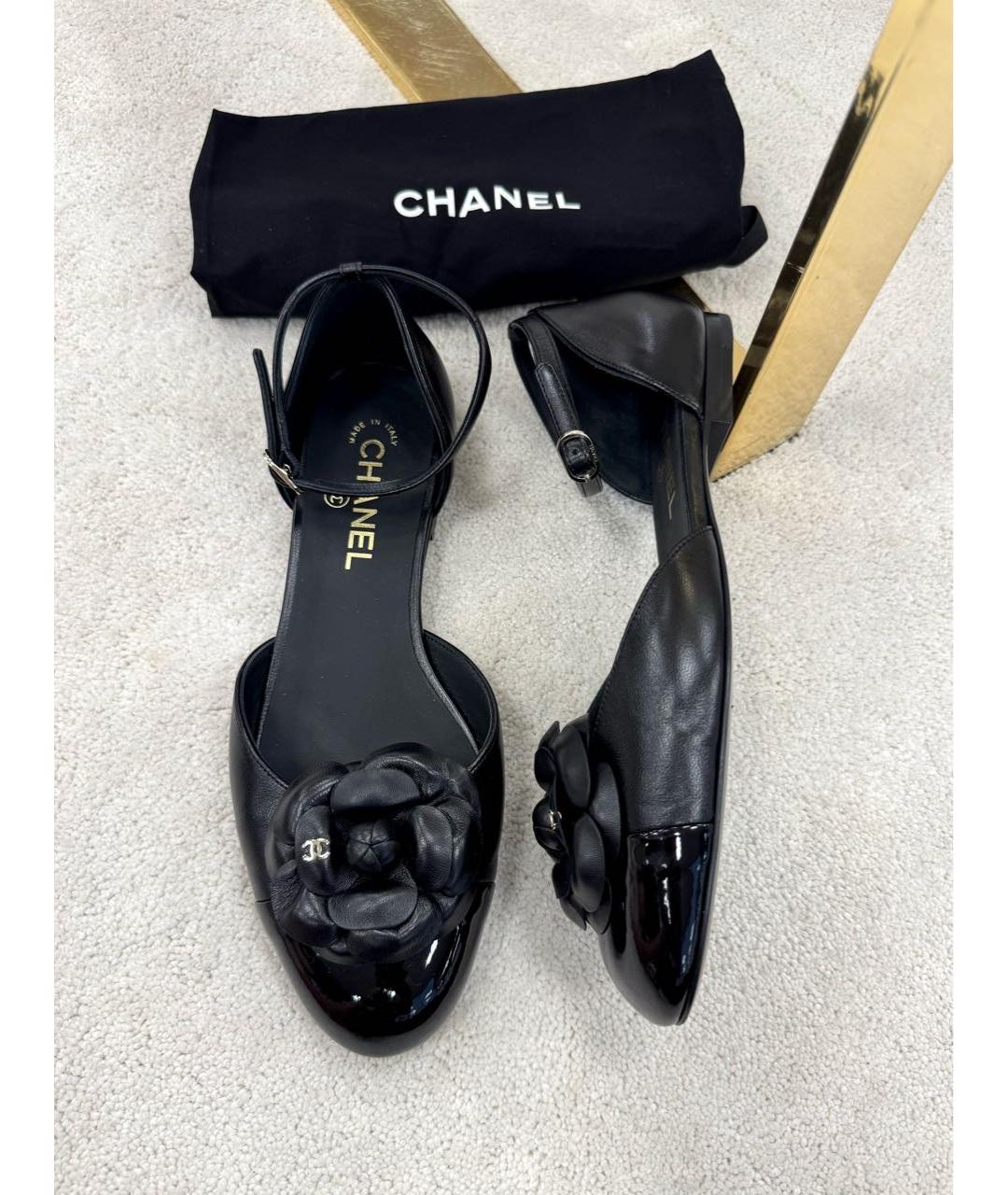 CHANEL Черные кожаные туфли, фото 7