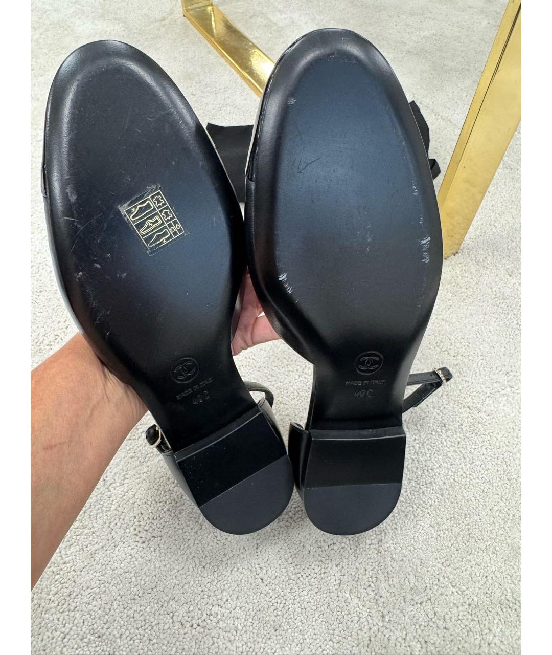 CHANEL Черные кожаные туфли, фото 5