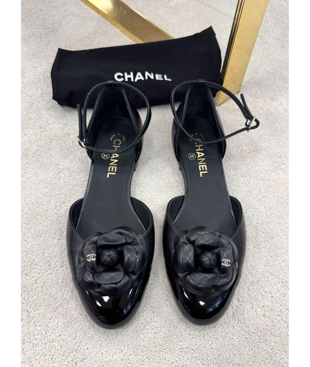 CHANEL Черные кожаные туфли, фото 2