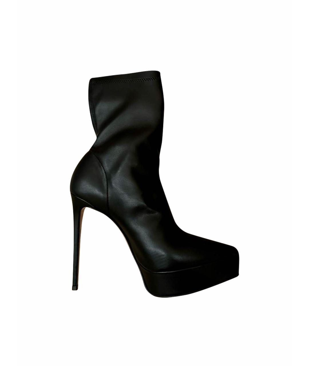 LE SILLA Черные кожаные ботильоны, фото 1