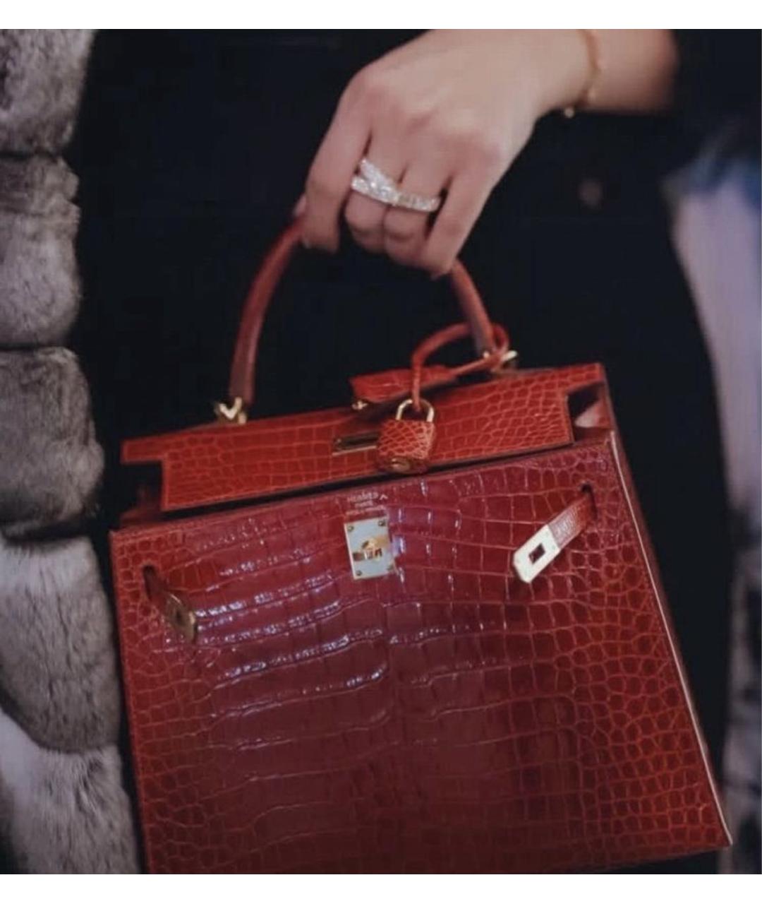 HERMES Красная сумка с короткими ручками из лакированной кожи, фото 2