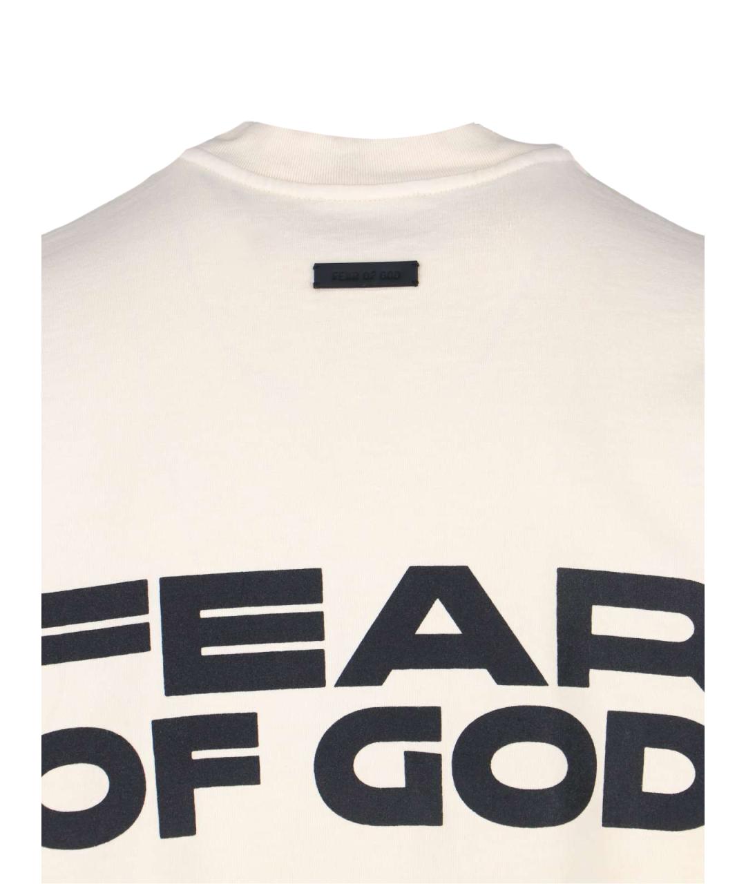 FEAR OF GOD Белая хлопковая футболка, фото 3
