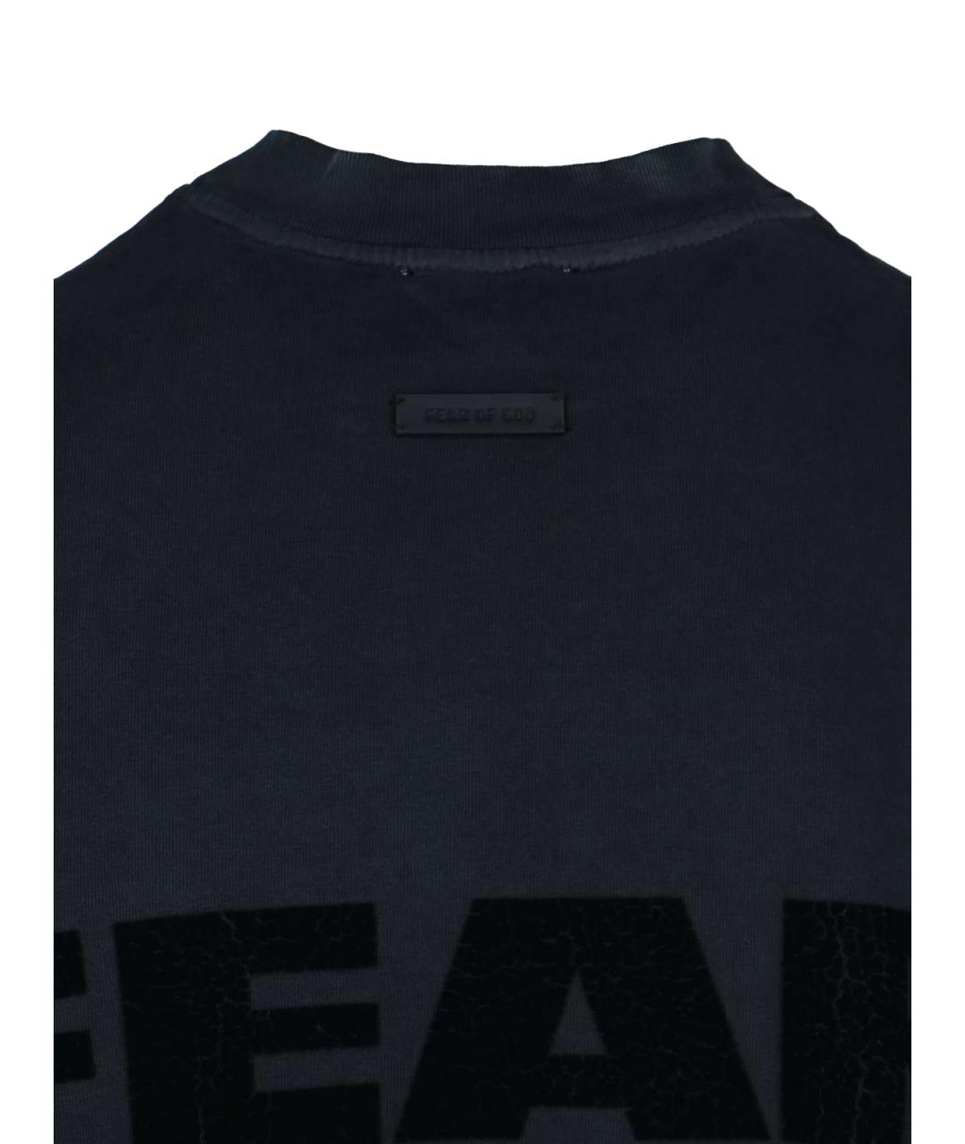 FEAR OF GOD Черная хлопковая футболка, фото 3