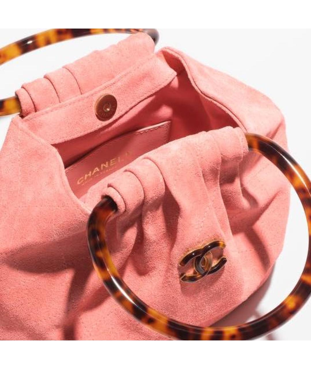 CHANEL Коралловая кожаная сумка с короткими ручками, фото 3