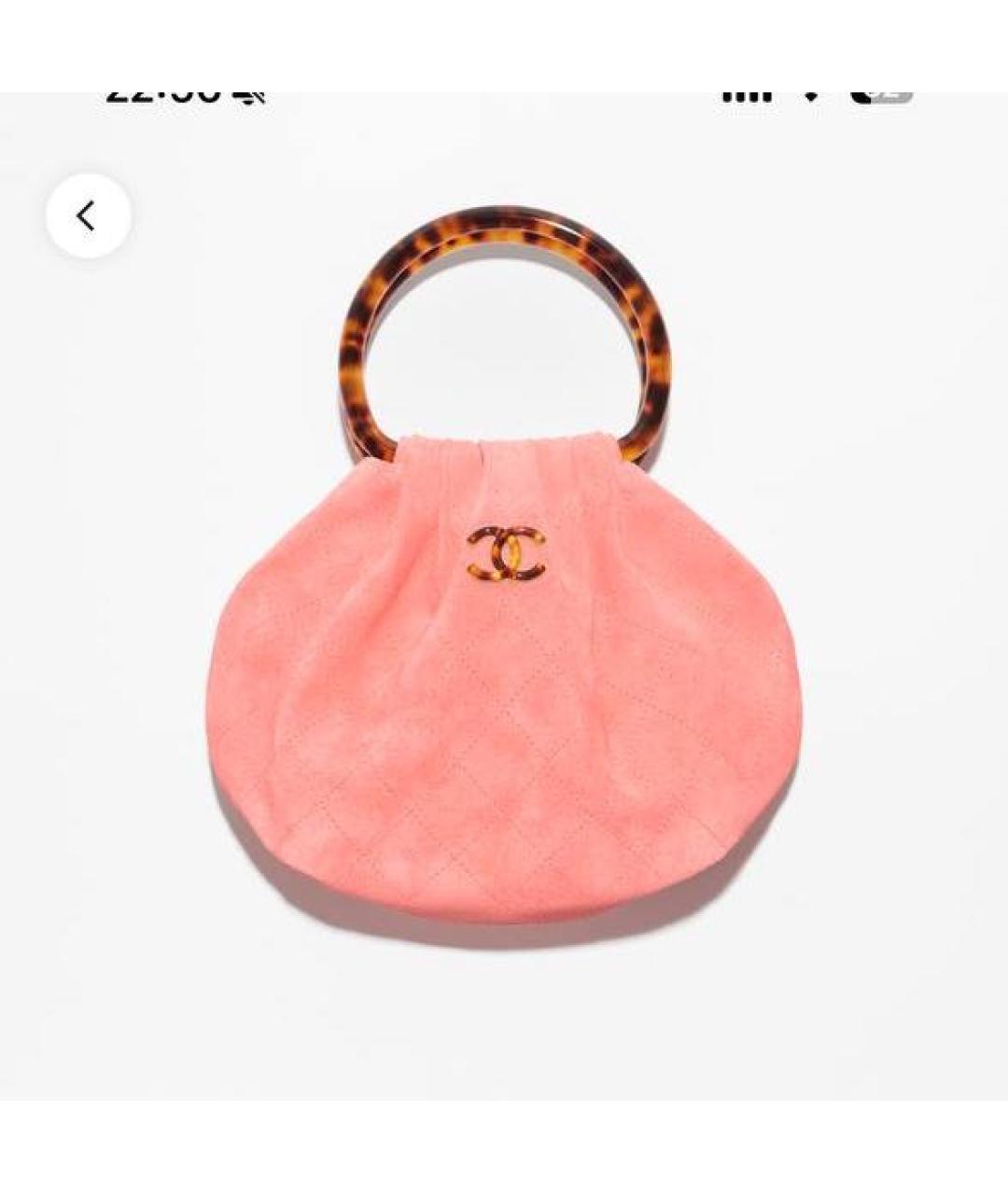 CHANEL Коралловая кожаная сумка с короткими ручками, фото 4