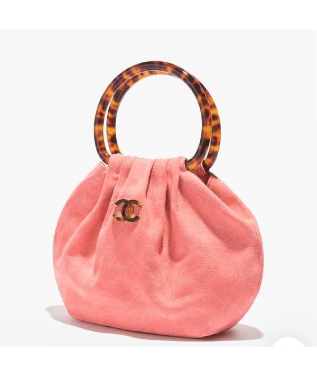 CHANEL Коралловая кожаная сумка с короткими ручками, фото 2