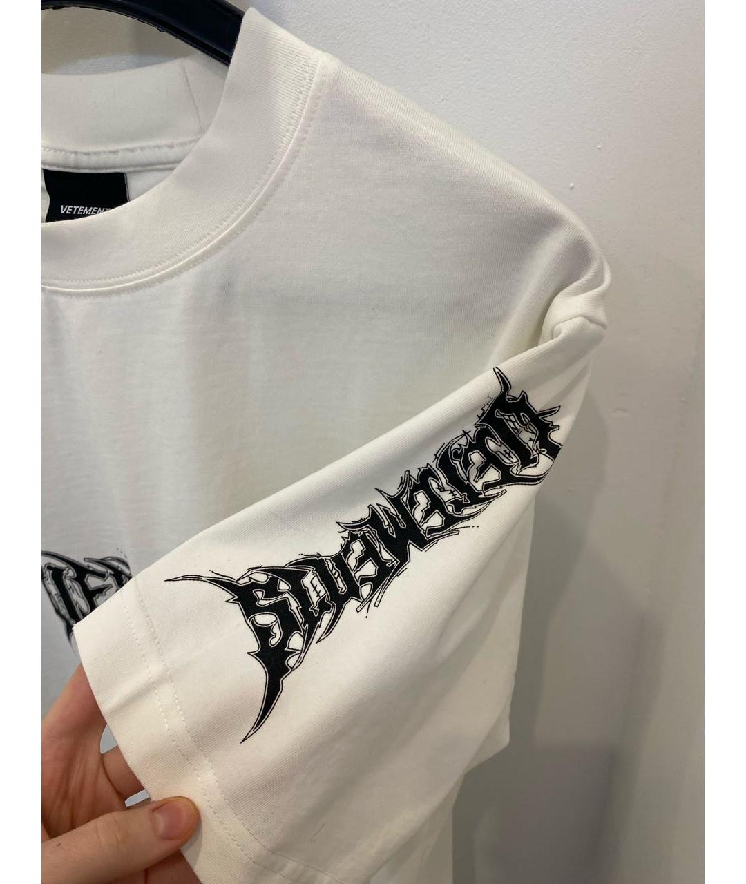 VETEMENTS Белая хлопковая футболка, фото 4