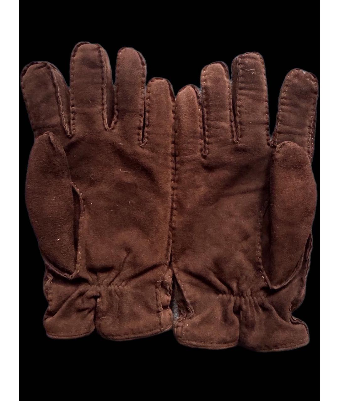 BRUNELLO CUCINELLI Коричневые перчатки, фото 2