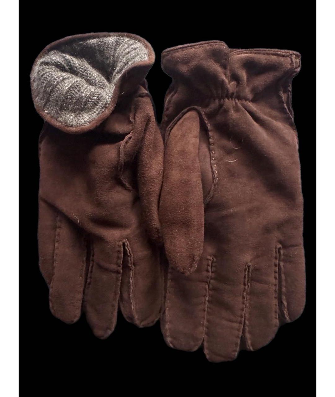 BRUNELLO CUCINELLI Коричневые перчатки, фото 3