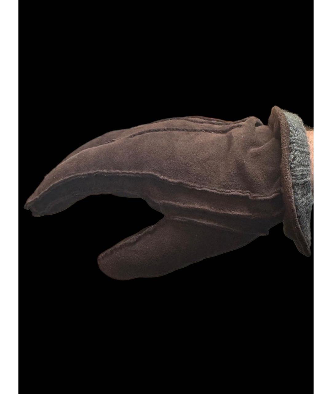 BRUNELLO CUCINELLI Коричневые перчатки, фото 4