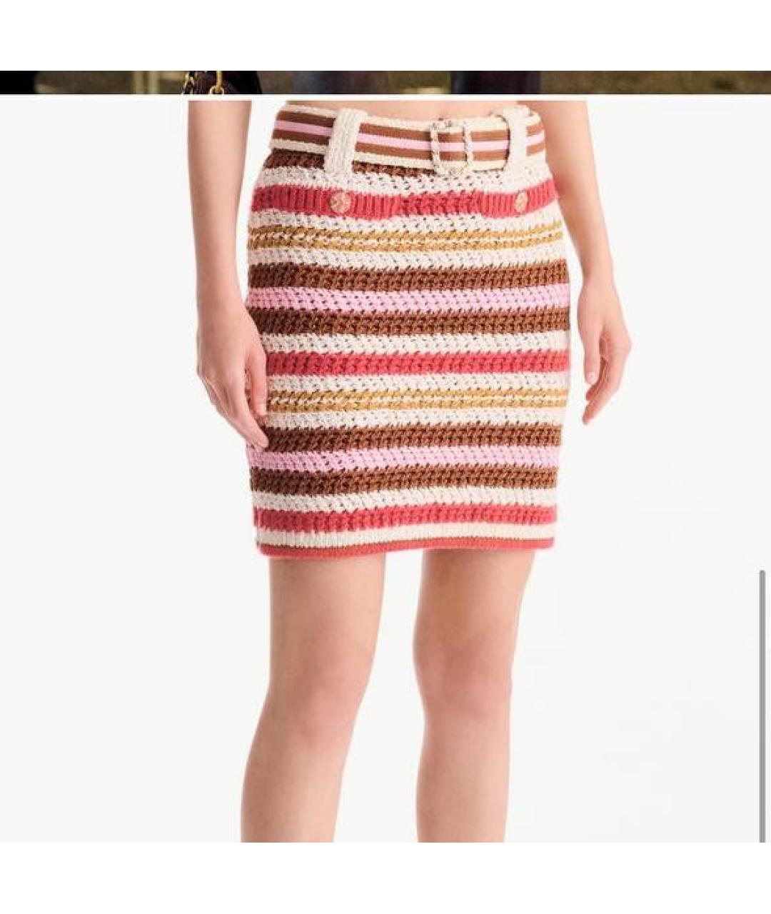 CHANEL Мульти хлопковая юбка мини, фото 3