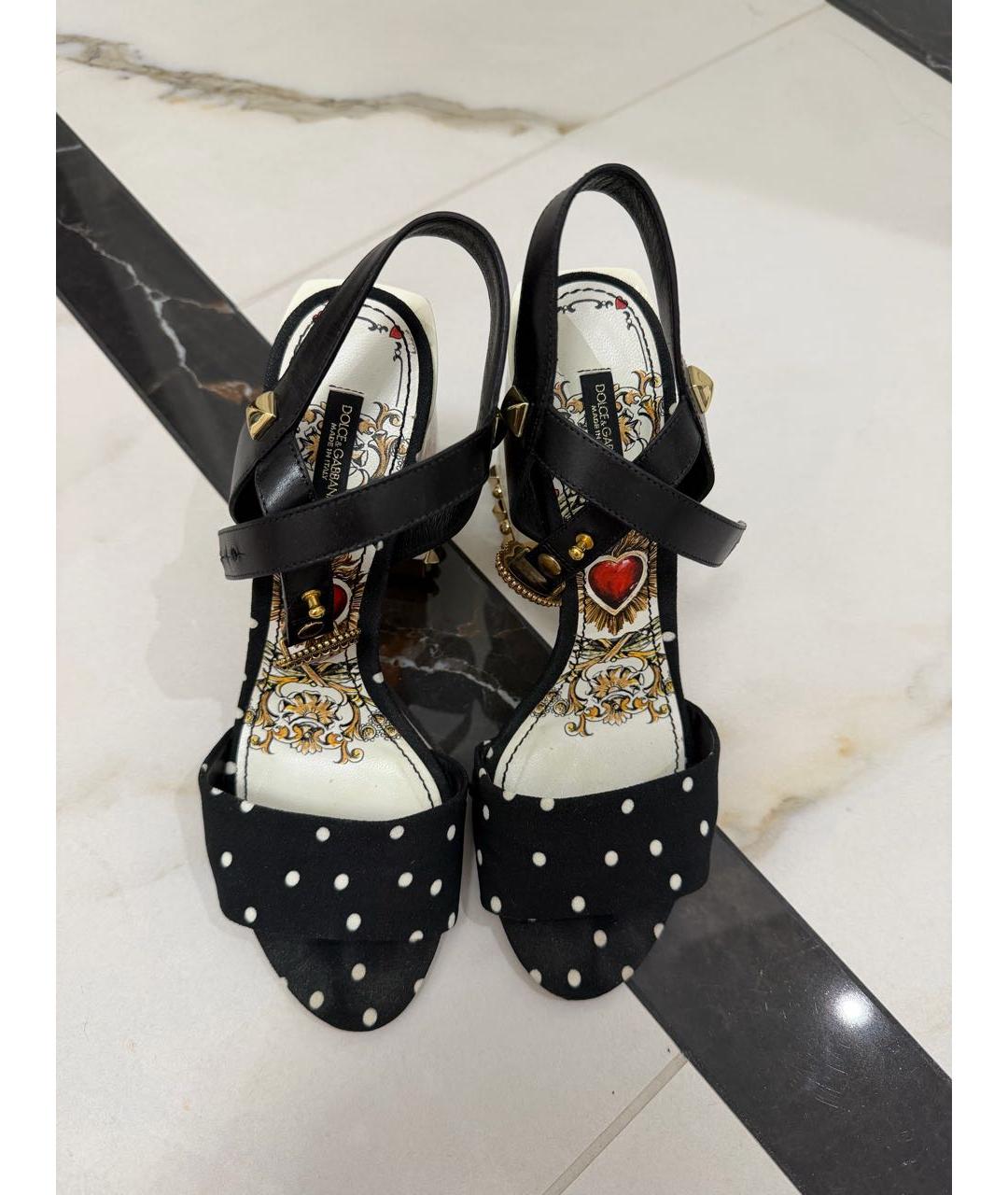 DOLCE&GABBANA Мульти текстильные босоножки, фото 3