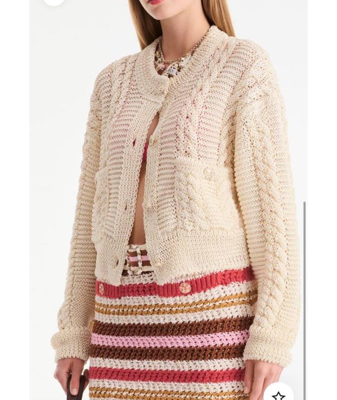 CHANEL Бежевый шелковый кардиган, фото 3