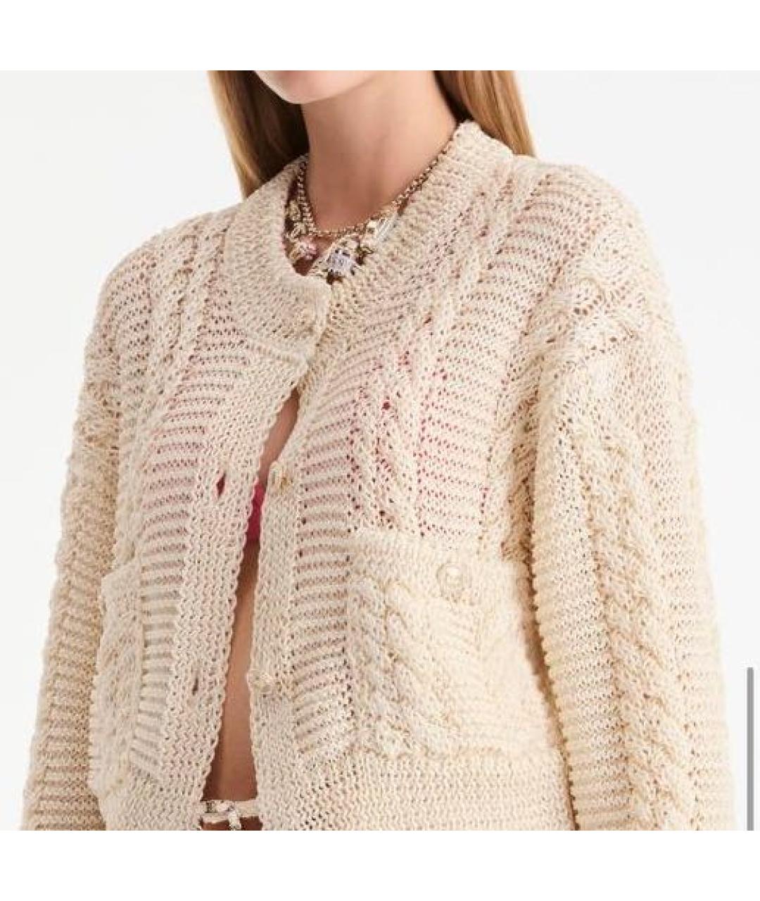 CHANEL Бежевый шелковый кардиган, фото 2