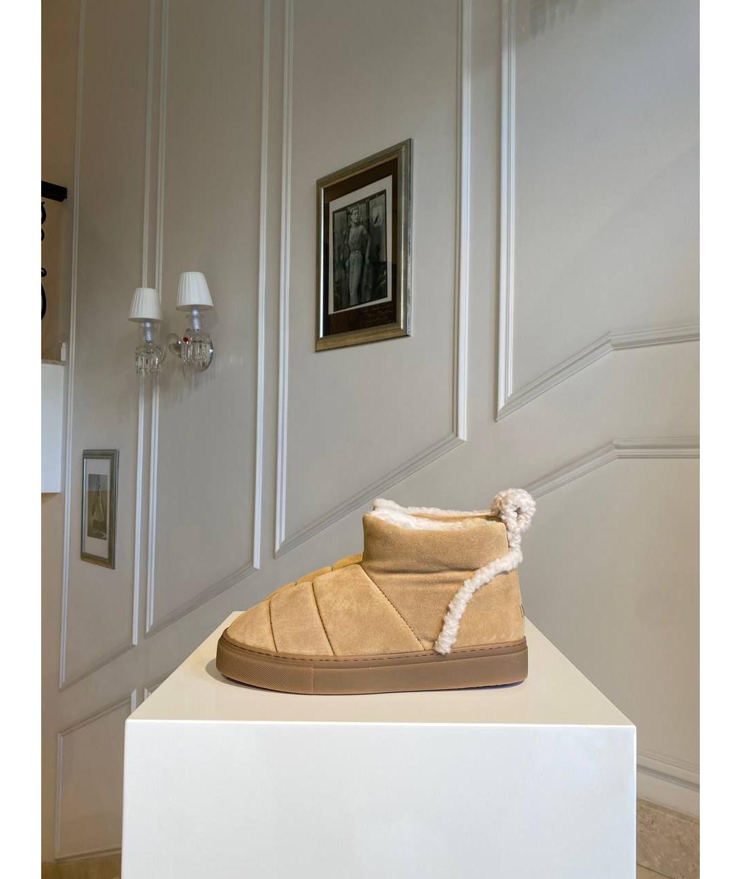 INUIKII Бежевые нубуковые ботинки, фото 3