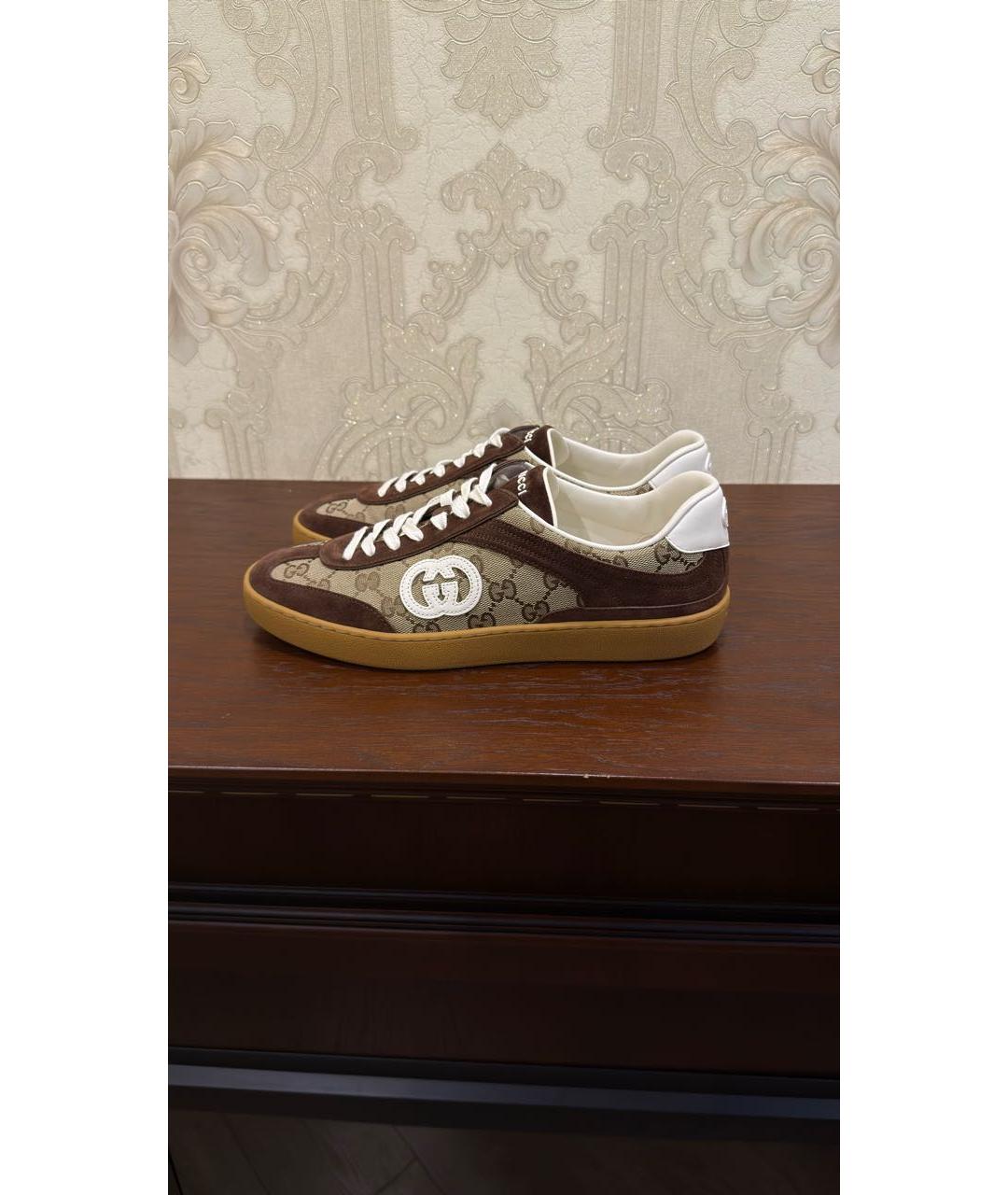 GUCCI Коричневые низкие кроссовки / кеды, фото 5