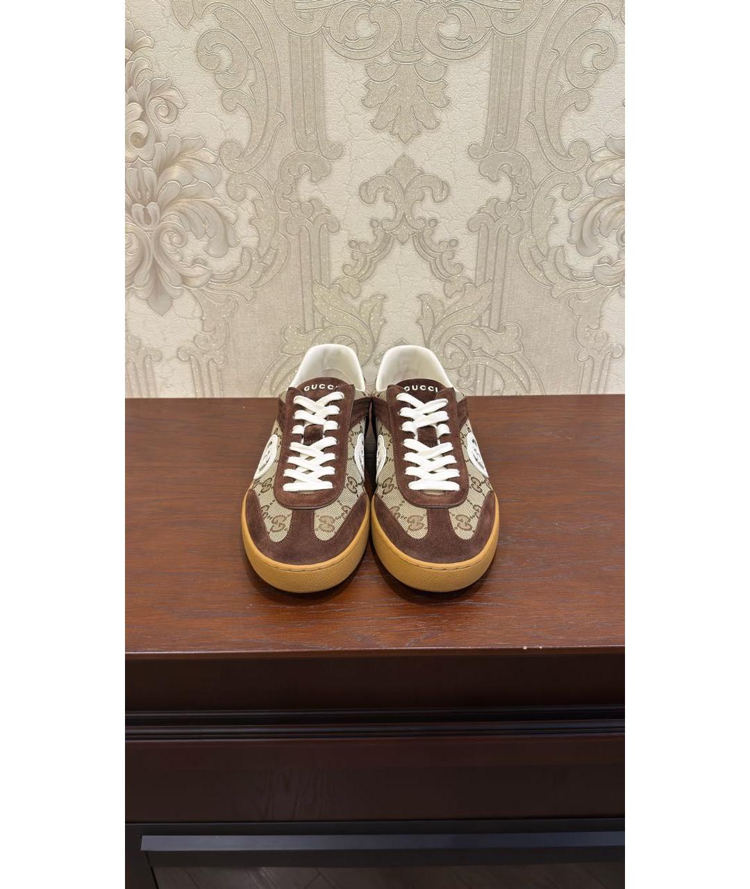 GUCCI Коричневые низкие кроссовки / кеды, фото 2