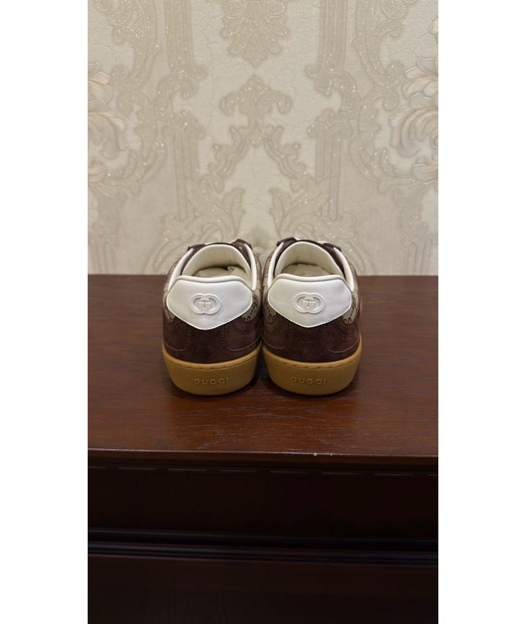 GUCCI Коричневые низкие кроссовки / кеды, фото 4