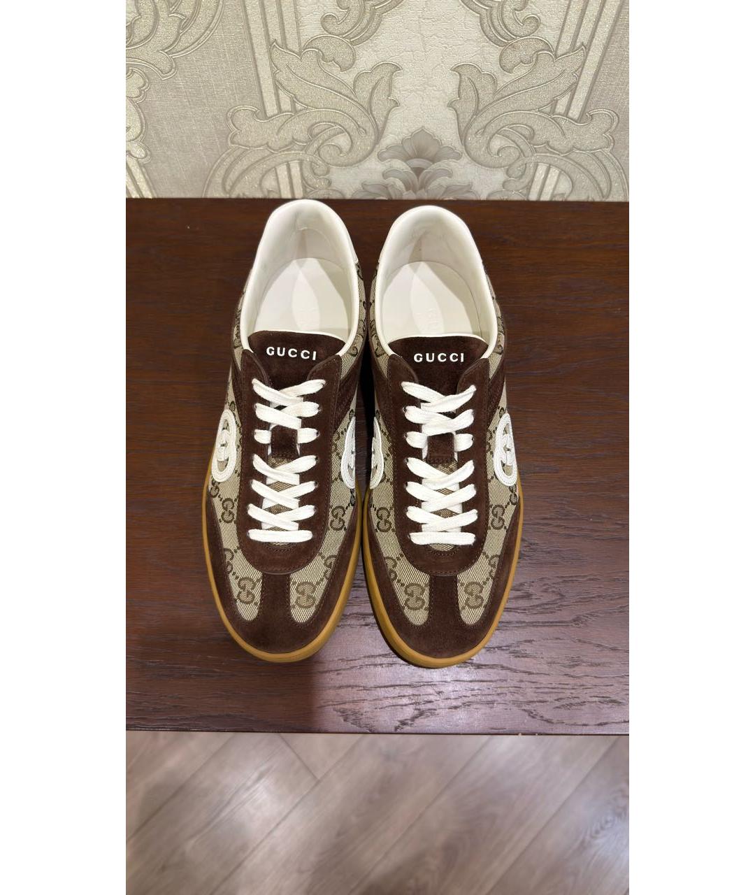 GUCCI Коричневые низкие кроссовки / кеды, фото 3