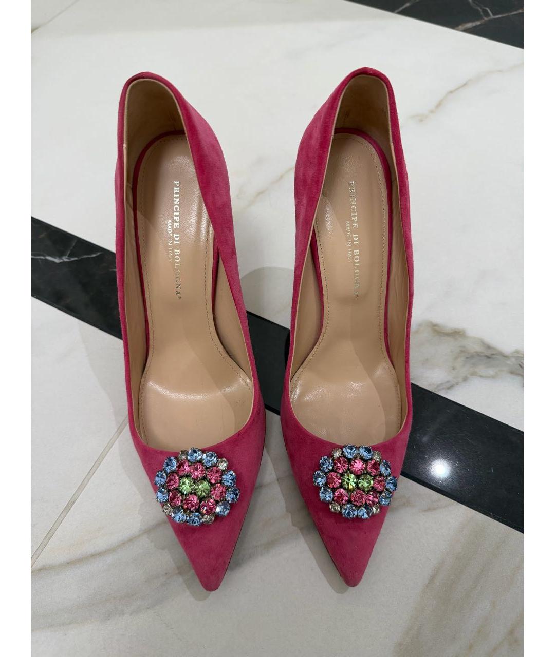 Principe di Bologna Розовые замшевые туфли, фото 2
