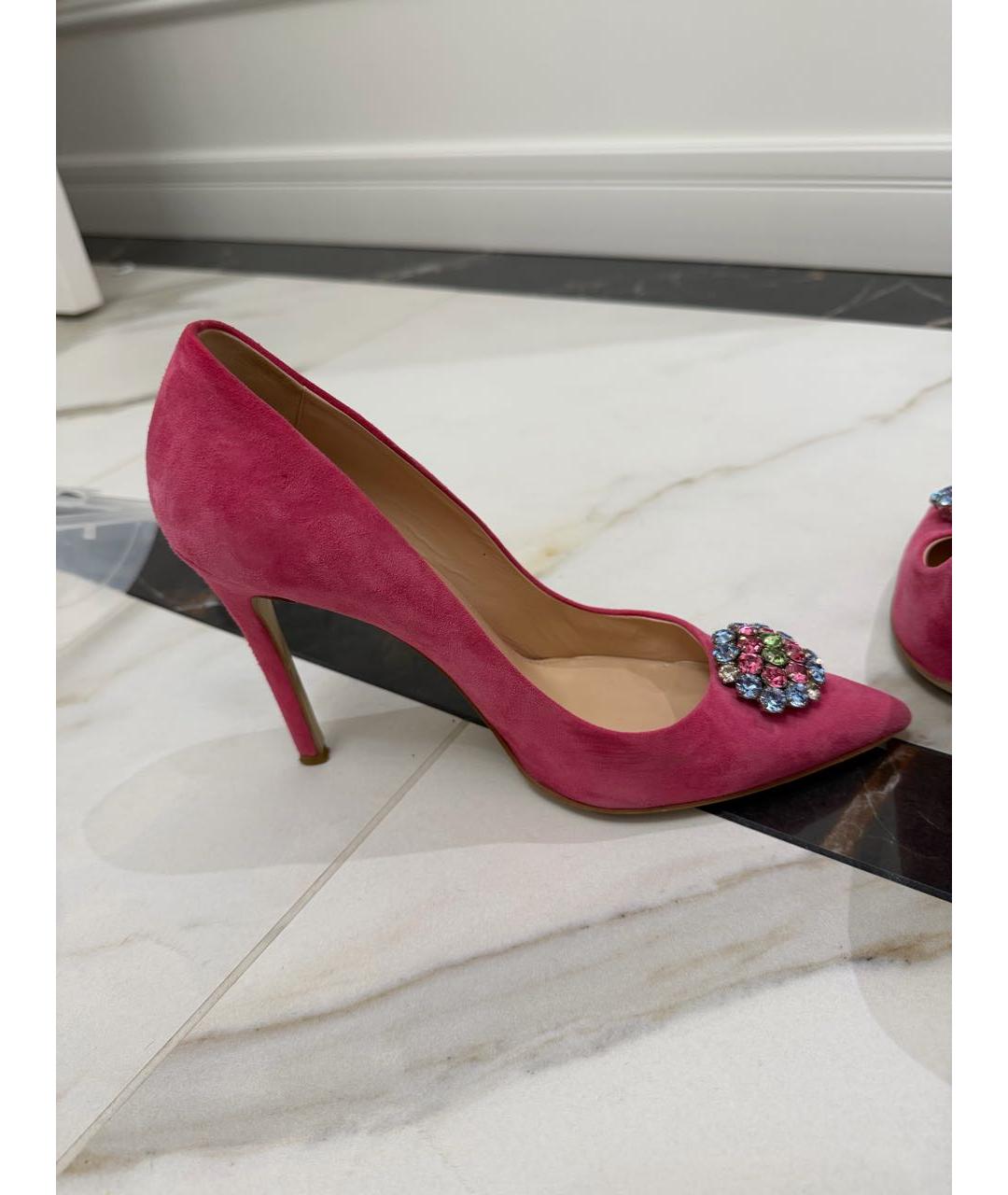 Principe di Bologna Розовые замшевые туфли, фото 7