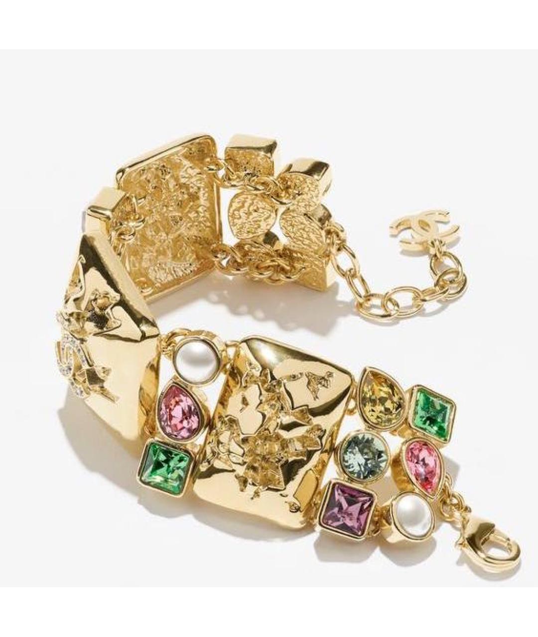 CHANEL Золотой металлический браслет, фото 2