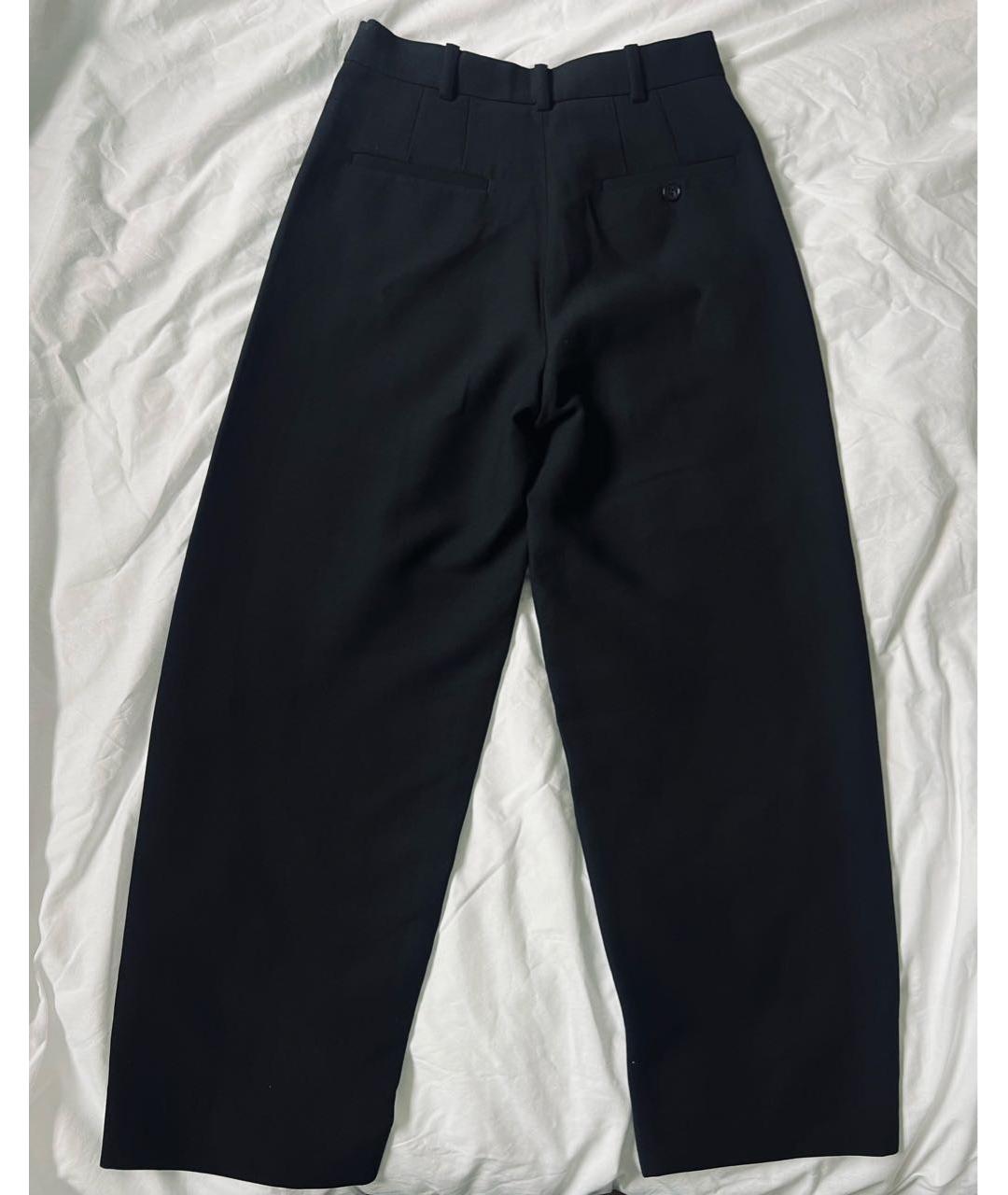 COS Черные шерстяные прямые брюки, фото 2