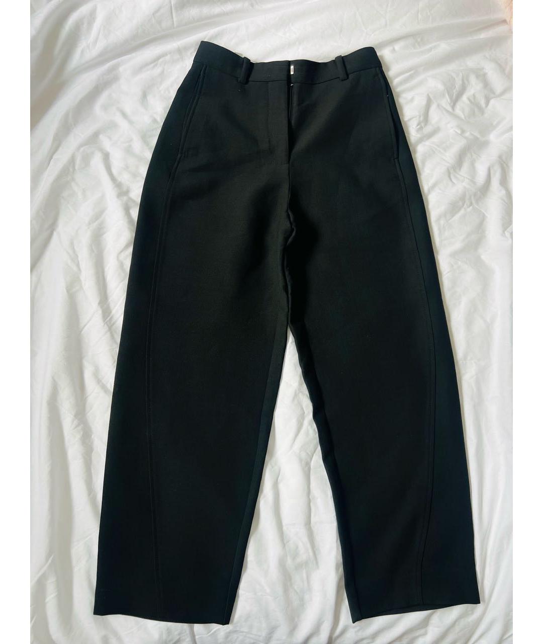 COS Черные шерстяные прямые брюки, фото 8