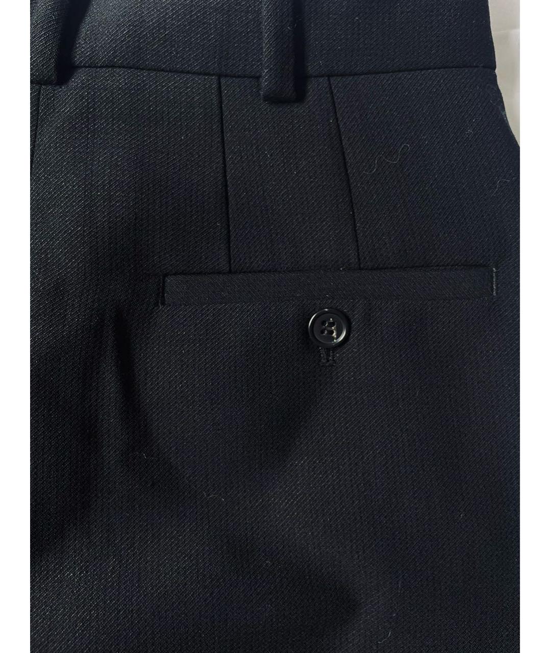 COS Черные шерстяные прямые брюки, фото 4