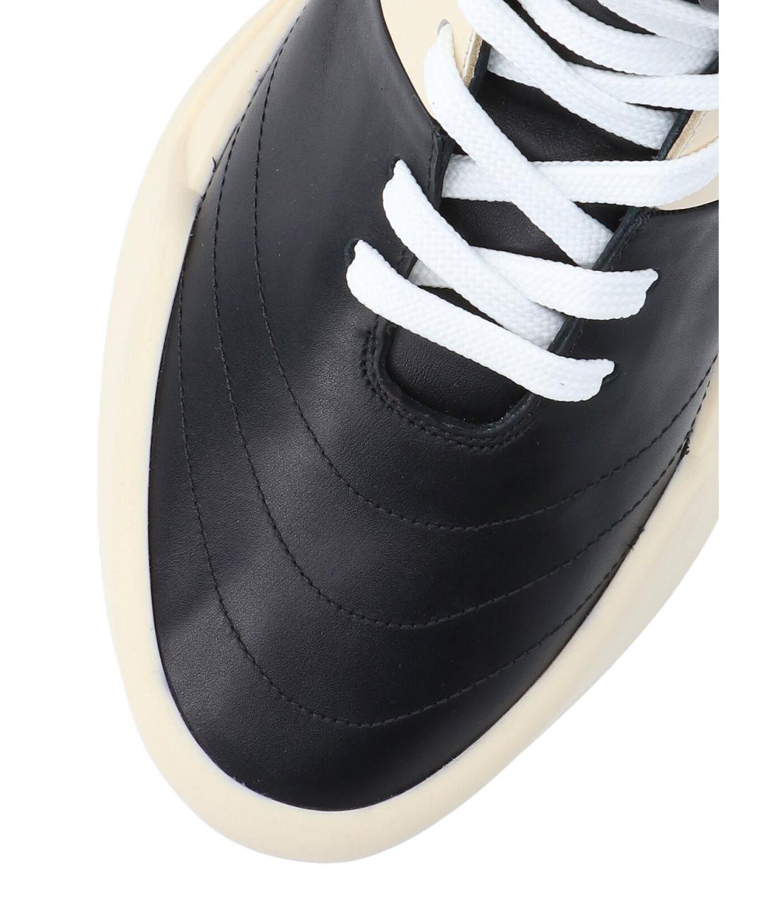 FEAR OF GOD Черные кожаные высокие кроссовки / кеды, фото 5