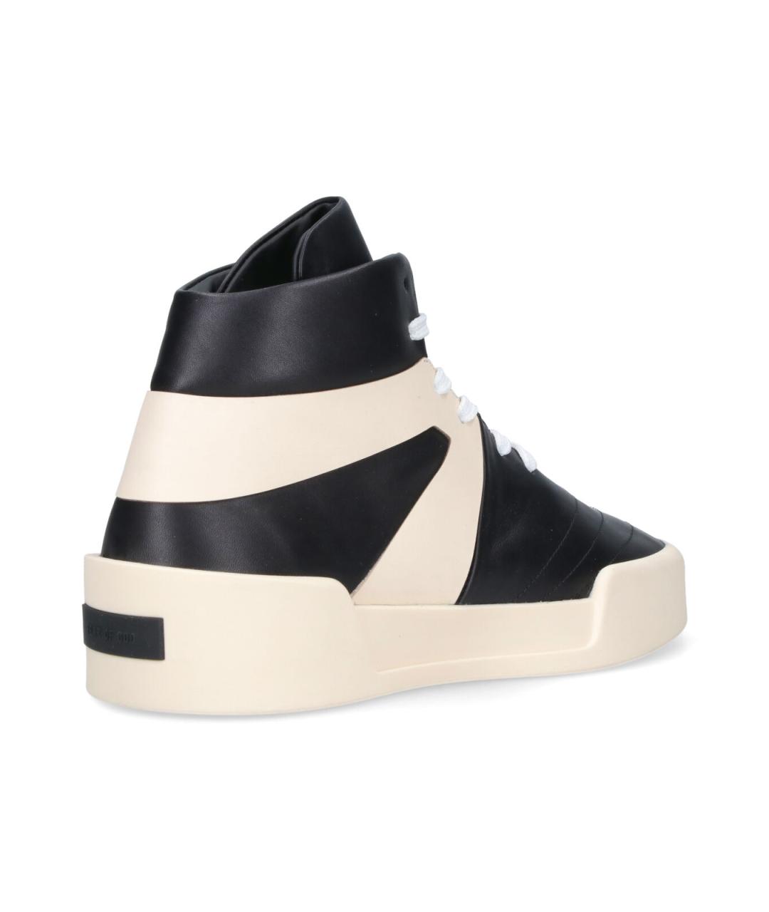FEAR OF GOD Черные кожаные высокие кроссовки / кеды, фото 4