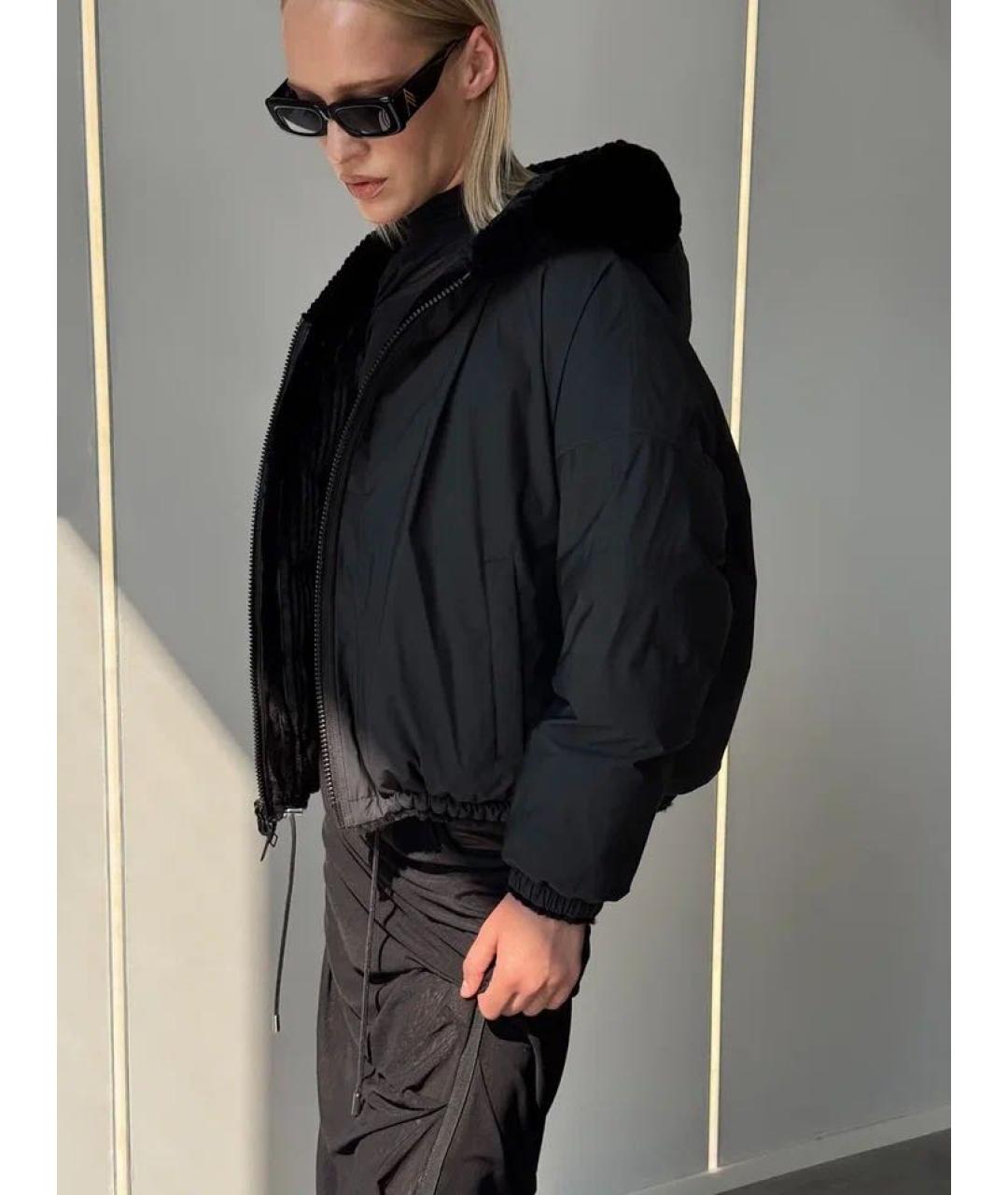 YVES SALOMON Черный меховой пуховик, фото 2