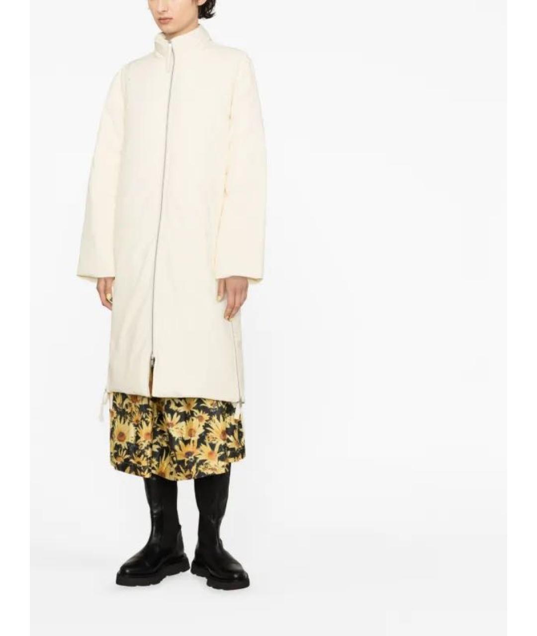 JIL SANDER Бежевый полиэстеровый пуховик, фото 5