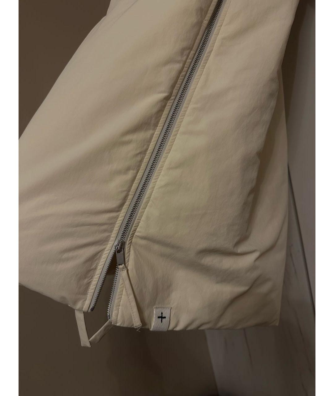 JIL SANDER Бежевый полиэстеровый пуховик, фото 4