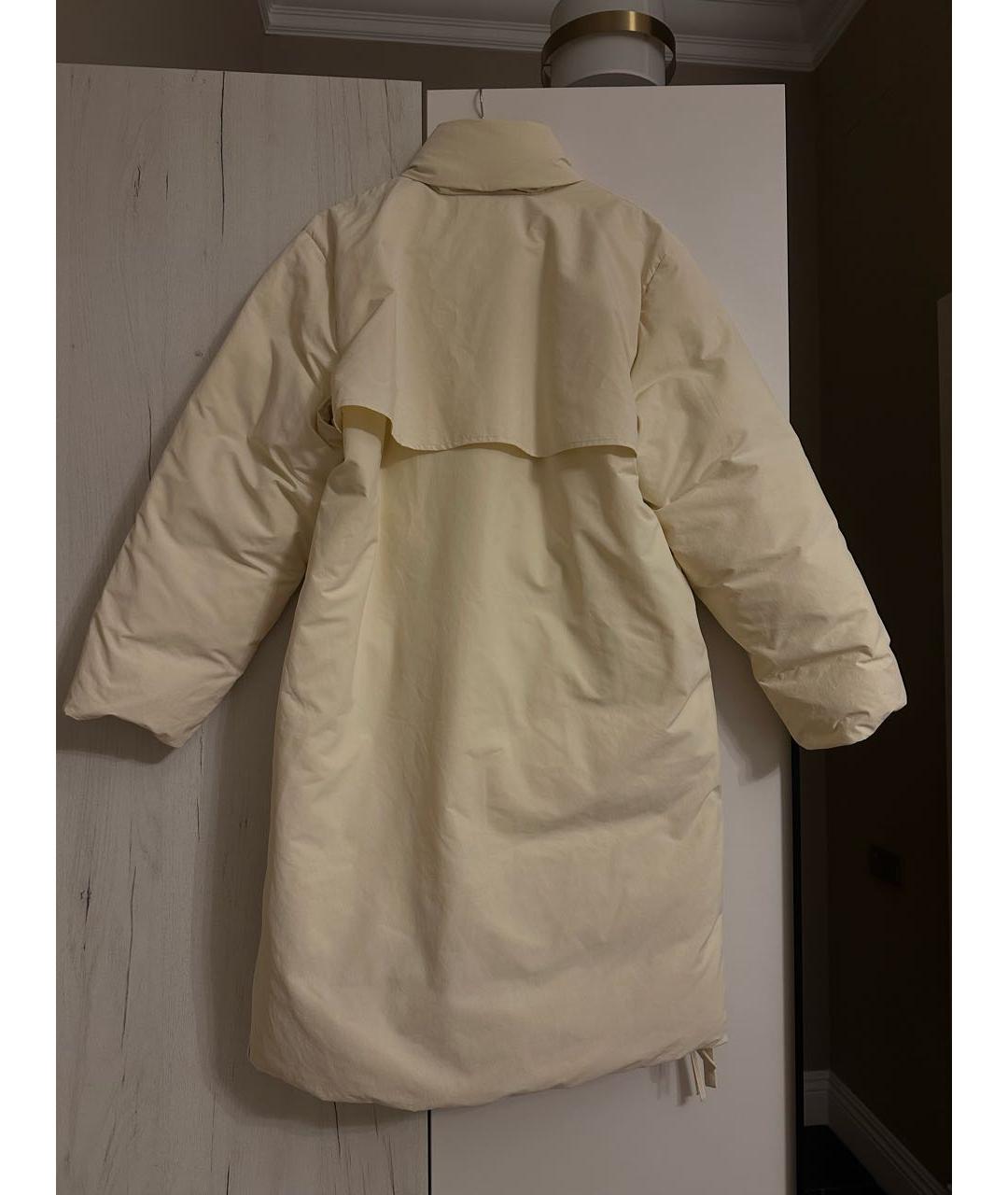 JIL SANDER Бежевый полиэстеровый пуховик, фото 2