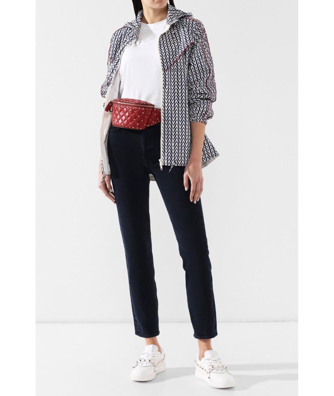 VALENTINO Красная кожаная поясная сумка, фото 5