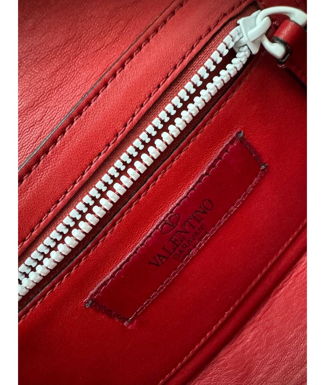 VALENTINO Красная кожаная поясная сумка, фото 6