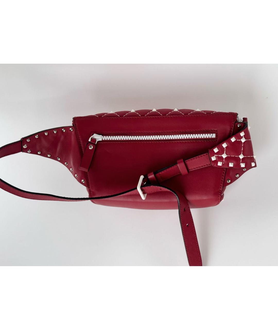 VALENTINO Красная кожаная поясная сумка, фото 3