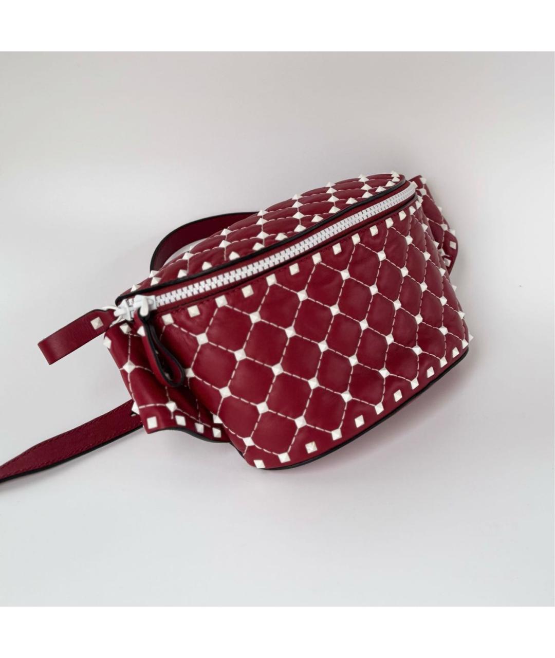 VALENTINO Красная кожаная поясная сумка, фото 2