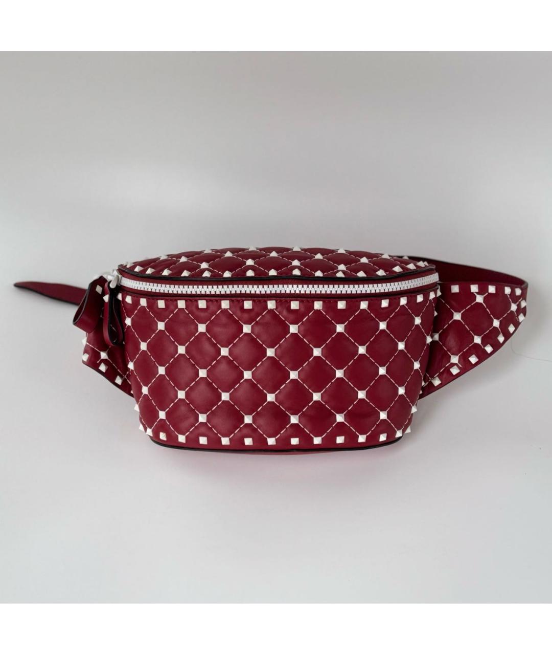 VALENTINO Красная кожаная поясная сумка, фото 9