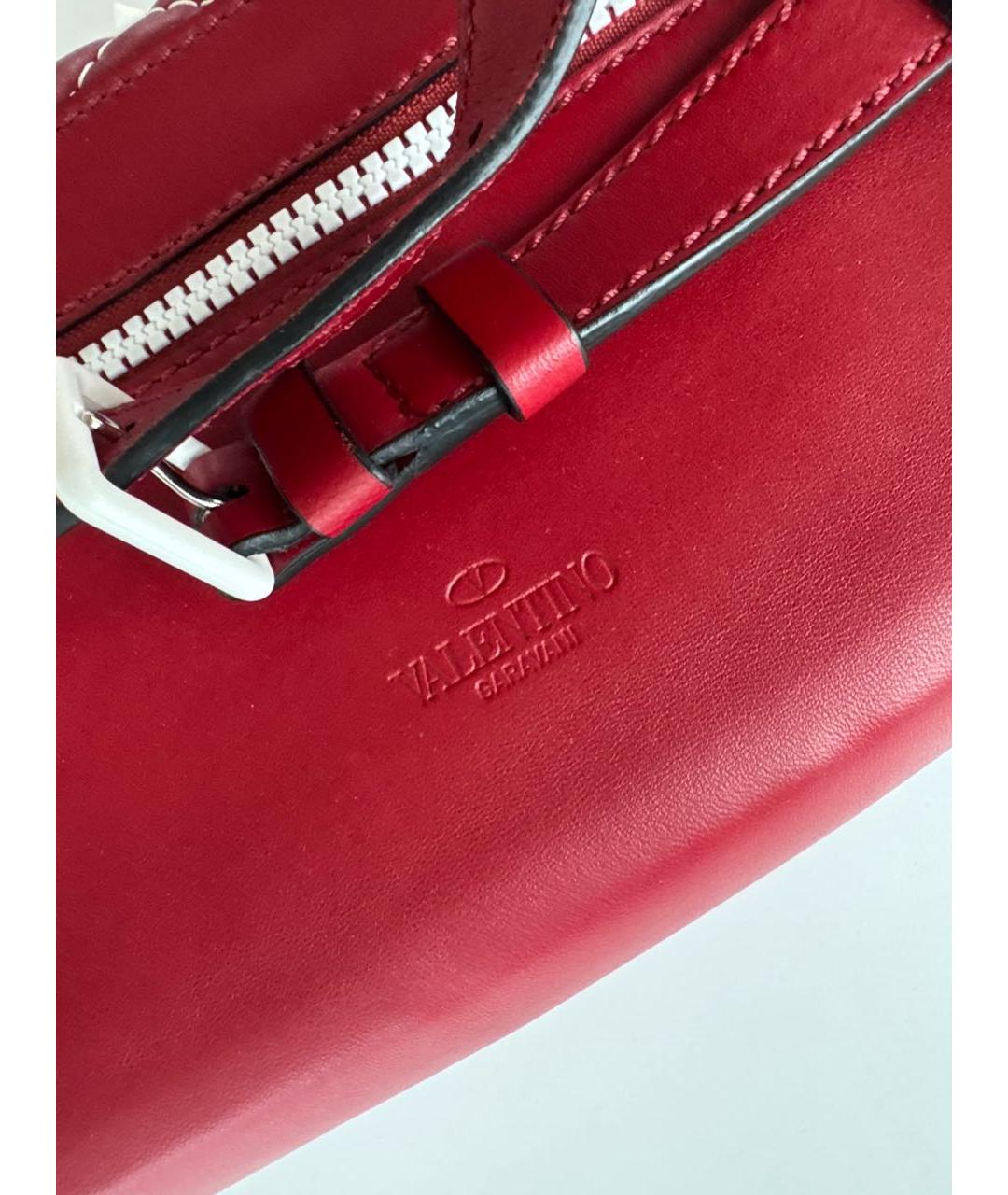VALENTINO Красная кожаная поясная сумка, фото 7