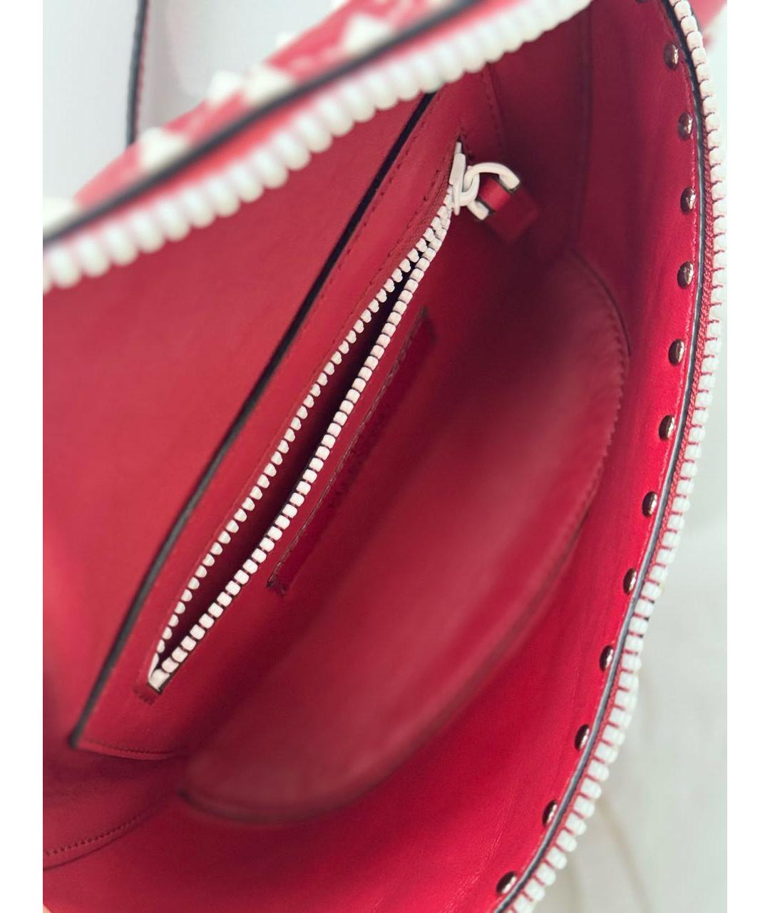 VALENTINO Красная кожаная поясная сумка, фото 4