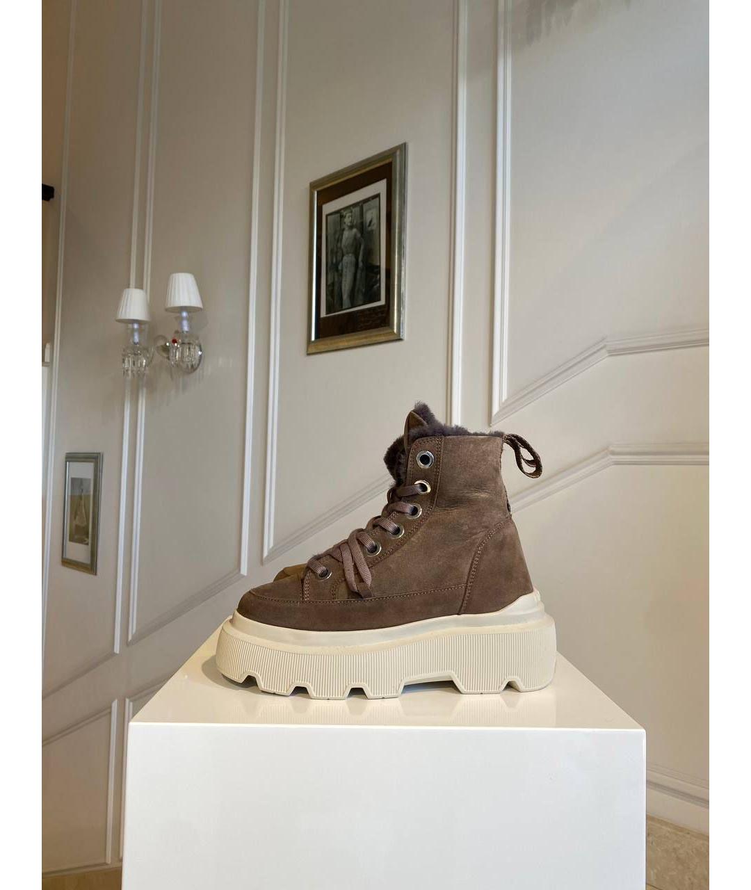 INUIKII Коричневые нубуковые ботинки, фото 3