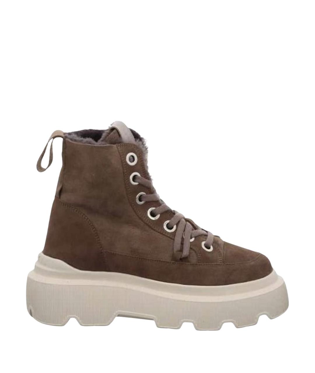 INUIKII Коричневые нубуковые ботинки, фото 1