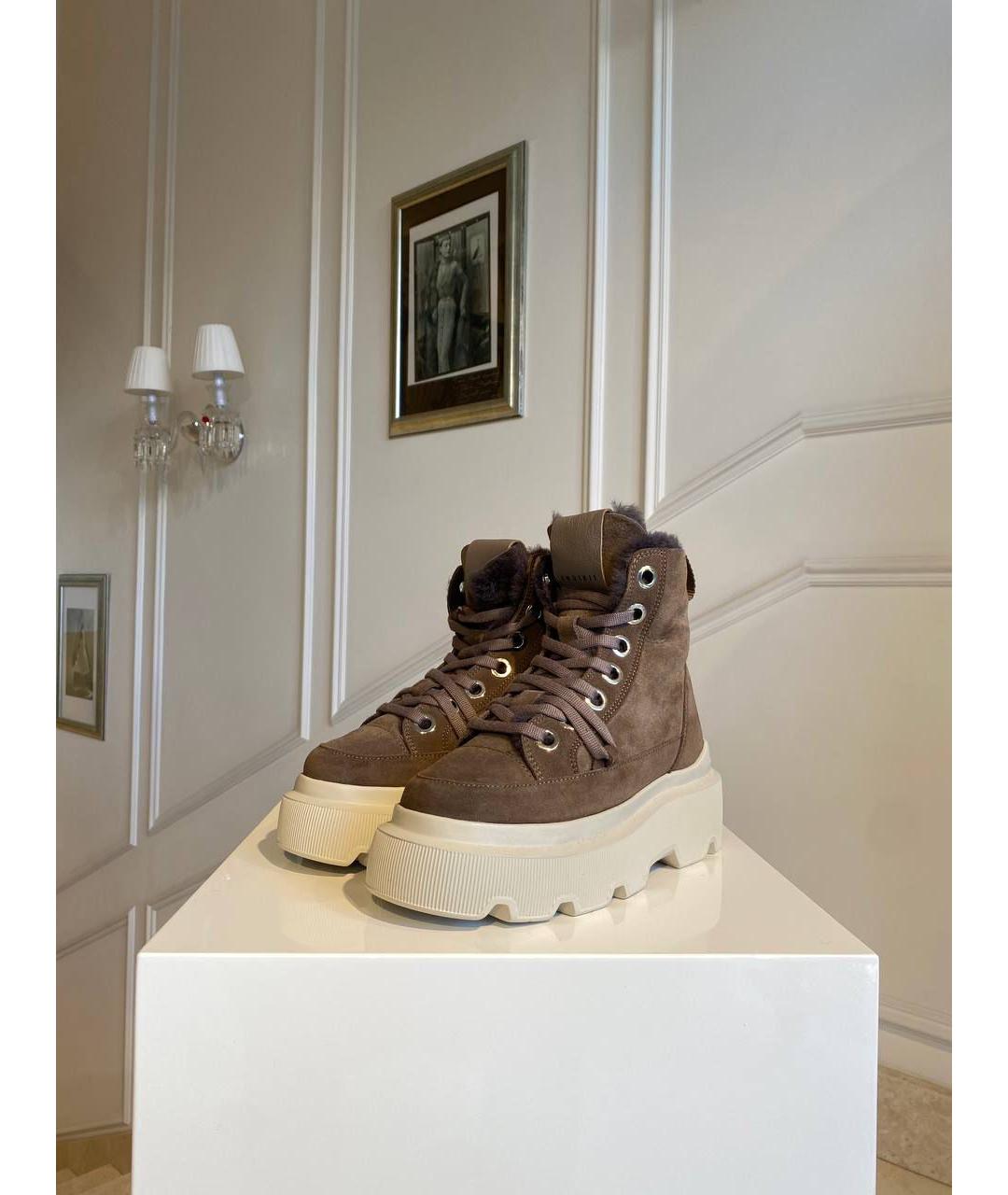 INUIKII Коричневые нубуковые ботинки, фото 2