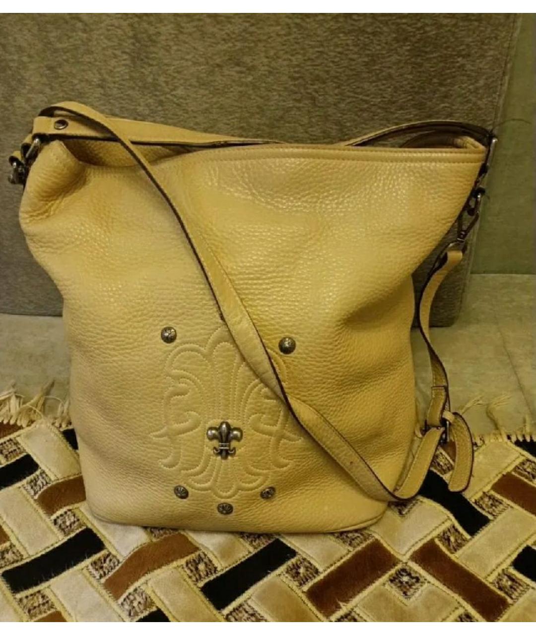 CHROME HEARTS Бежевая кожаная сумка через плечо, фото 5